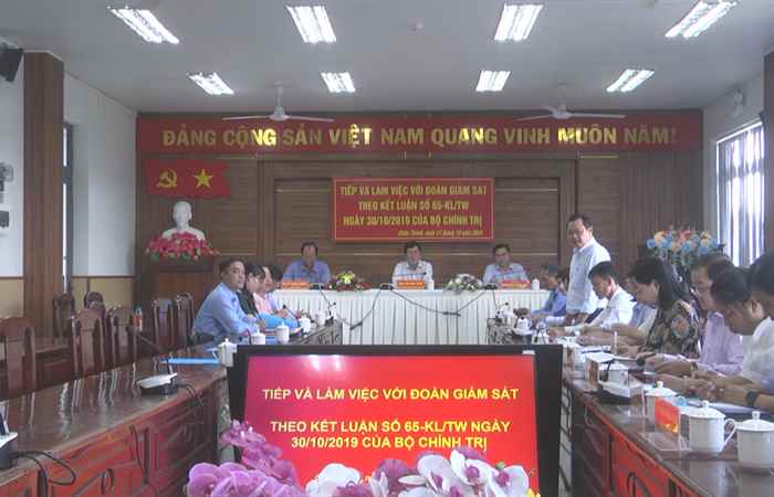 Tiếp và việc với Đoàn giám sát  theo Kết luận số 05-KL-TW ngày 30-9-2019 của Bộ Chính trị, tại huyện Châu Thành